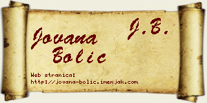 Jovana Bolić vizit kartica
